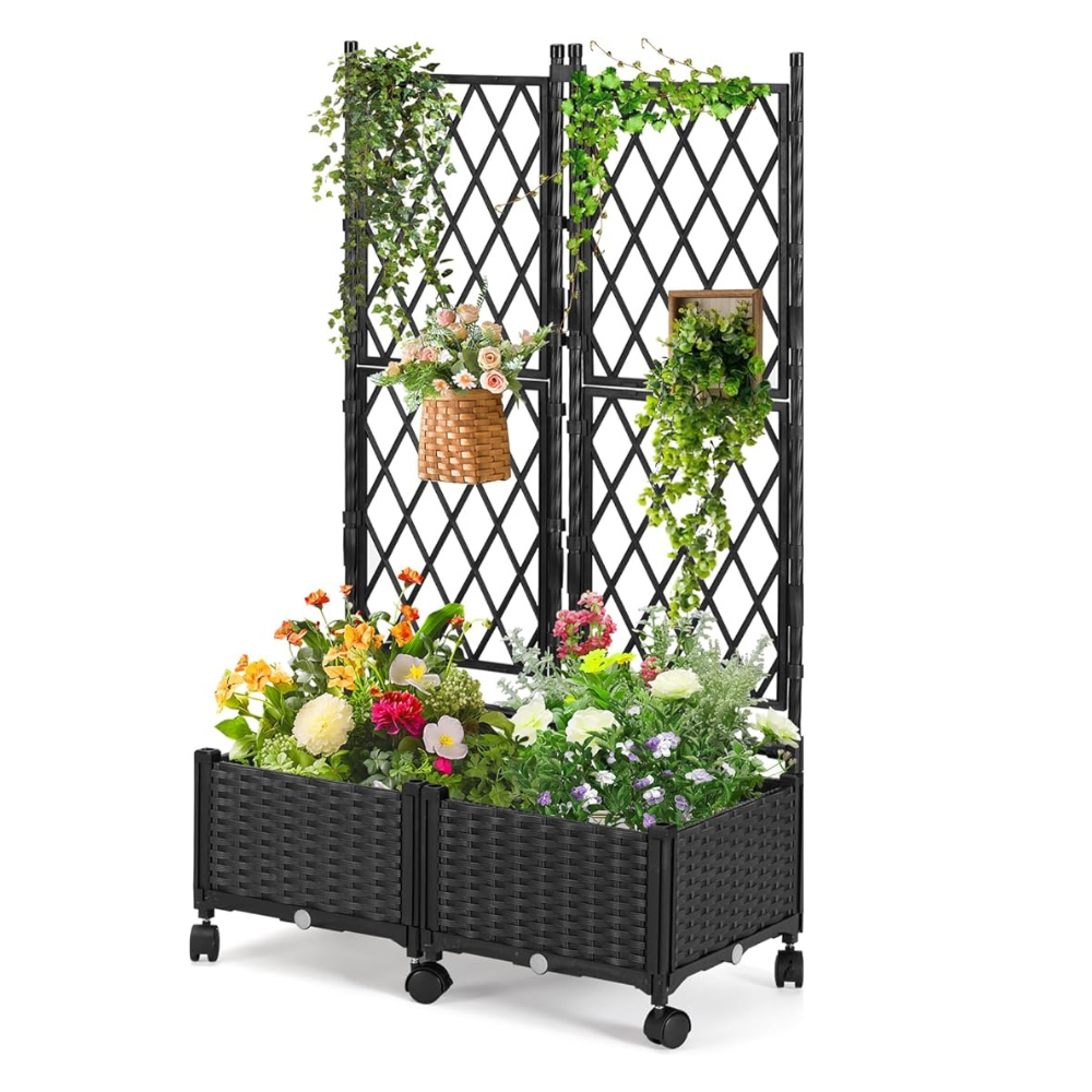 Wooden Trellis Planter