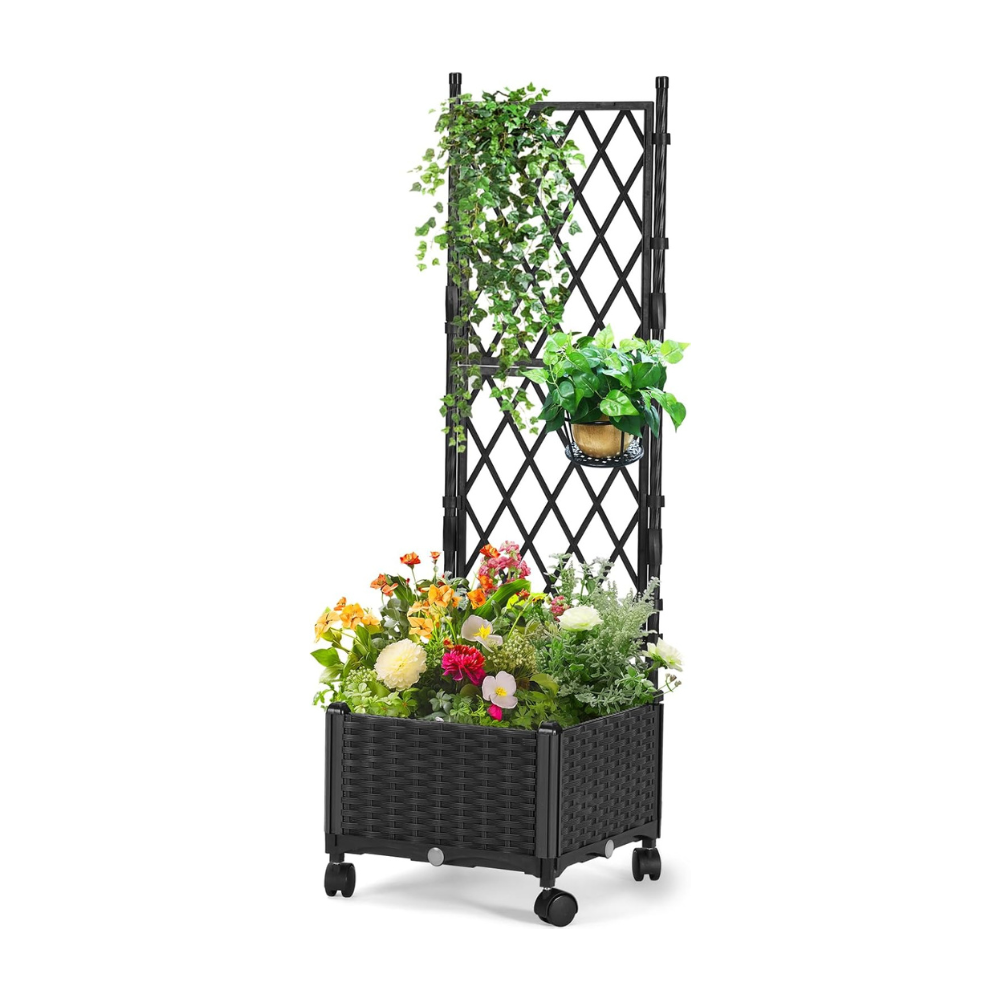 Wooden Trellis Planter